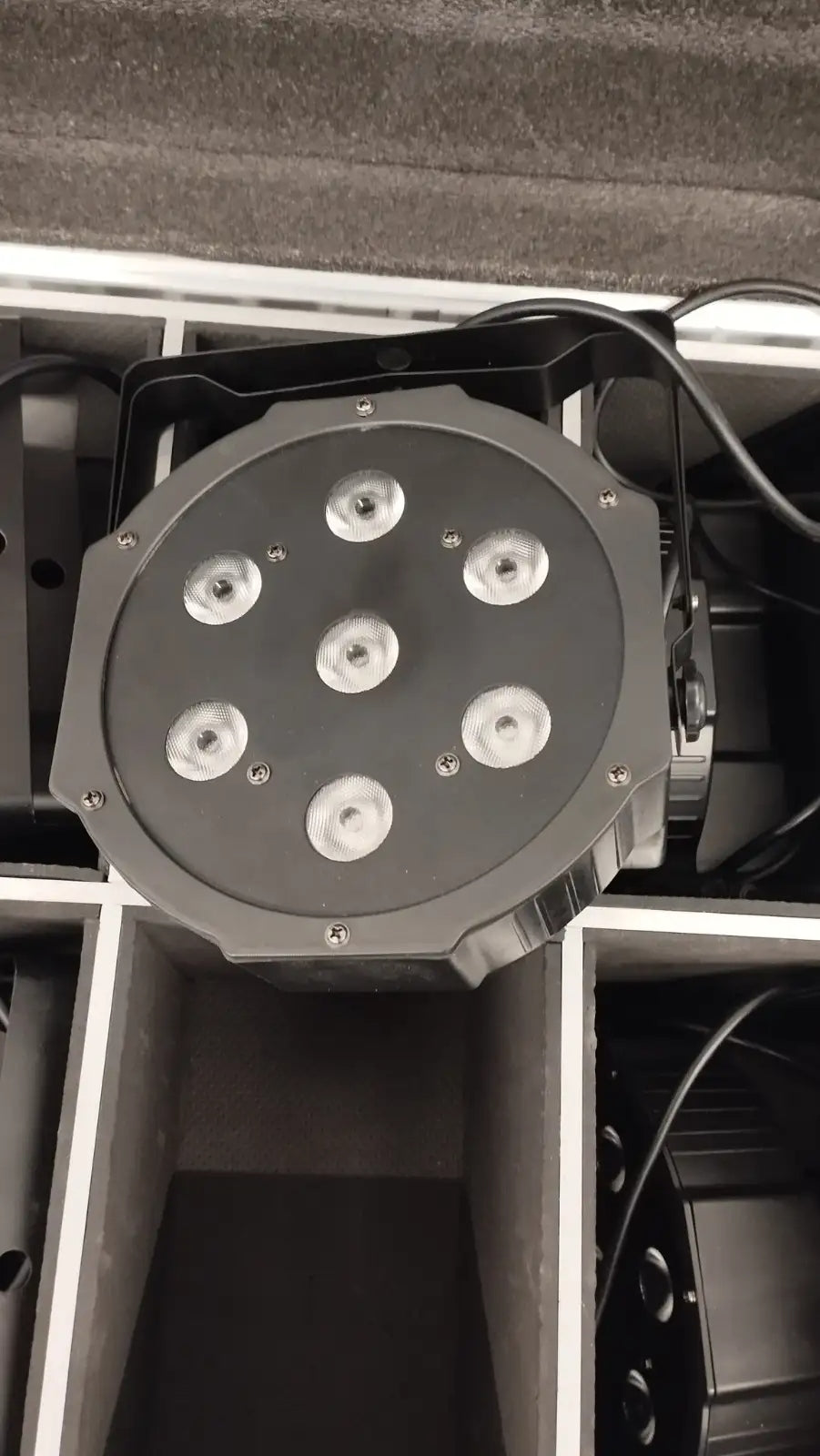 10x DMX LED Slim Par Uplights in Rolling Road Case
