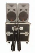 JBL EON15 Powered 15" Speakers with Stands & Road Case (Pair)