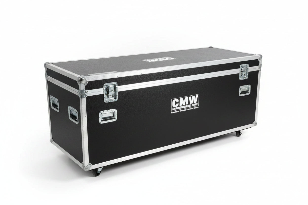 ECM road case for (4) 15" speakers + stands / cables