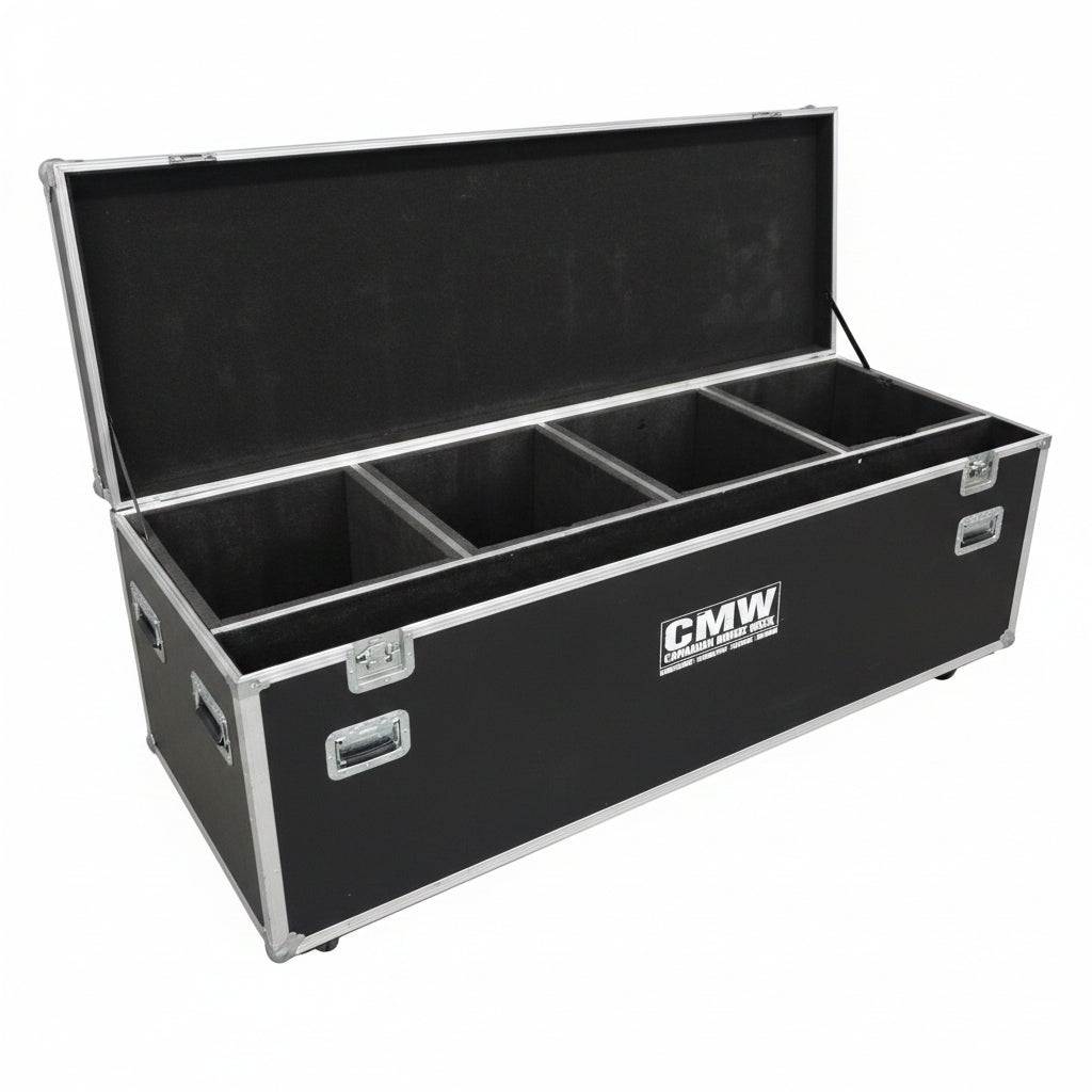 ECM road case for (4) 15" speakers + stands / cables