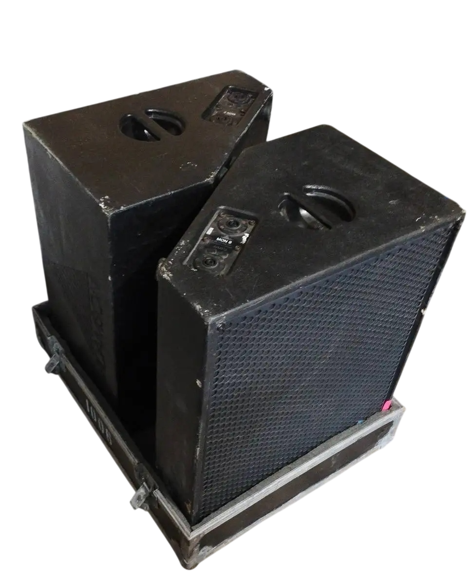 Adamson FM212 dual 12" +2" horn stage monitors with road case