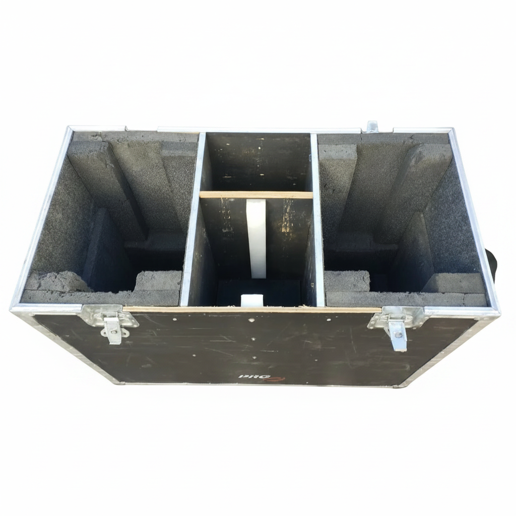 Large format moving head light fixture road cases on wheels
