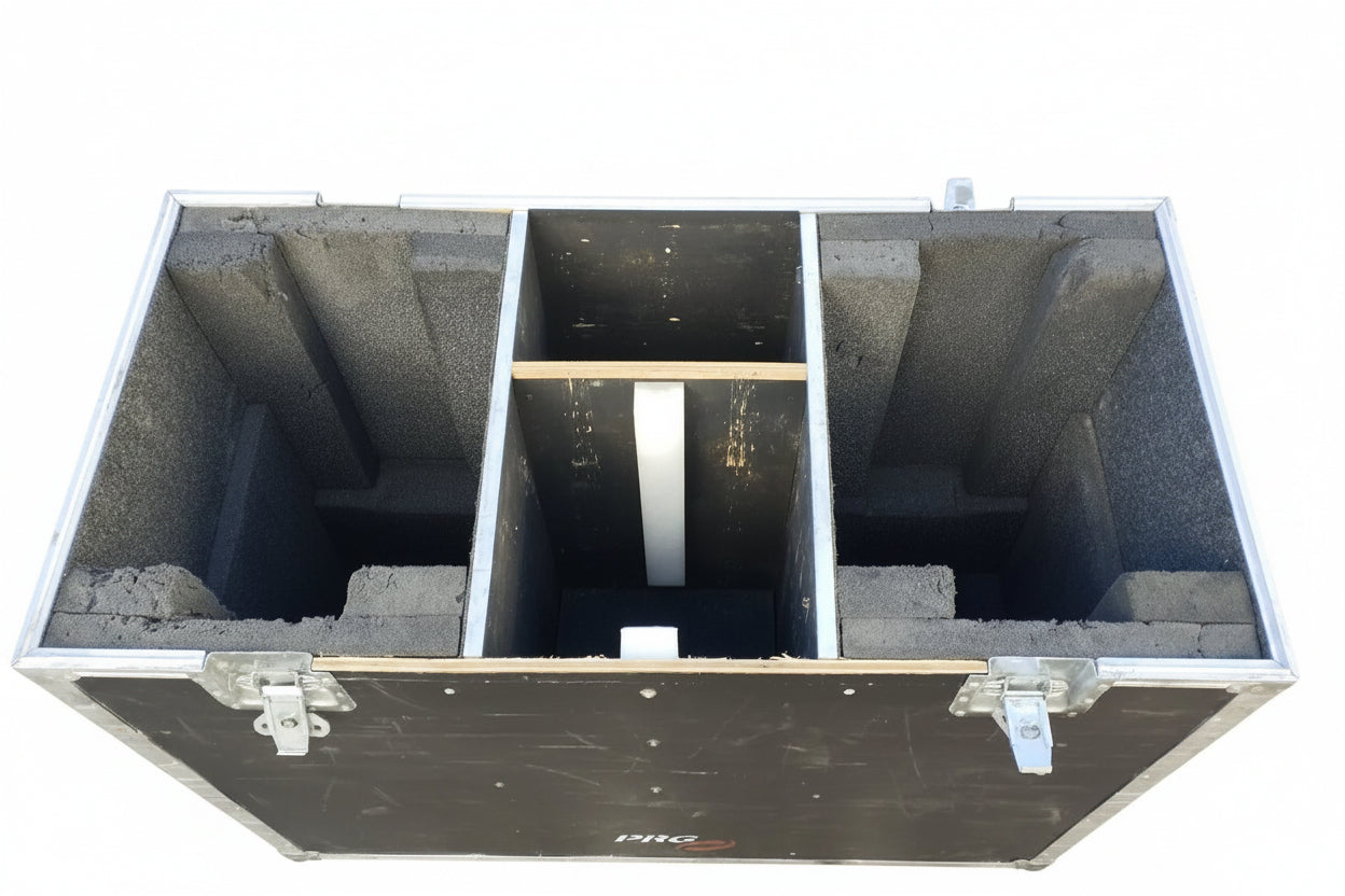 Large format moving head light fixture road cases on wheels