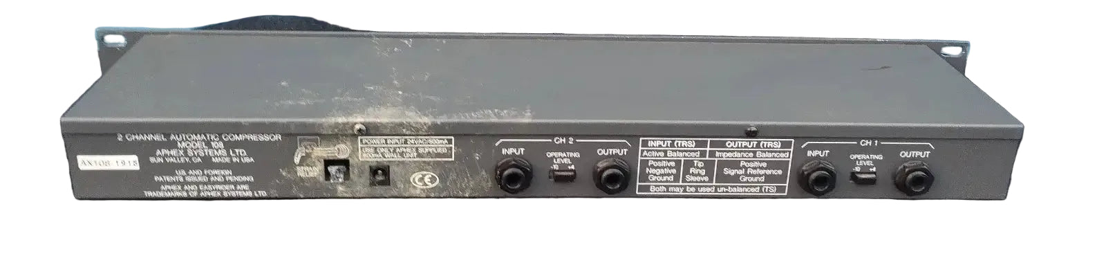 Aphex 108 EasyRider 2-Channel Automatic Compressor