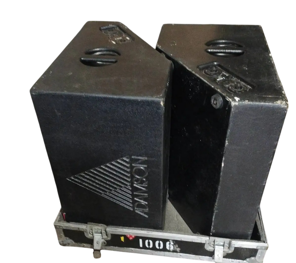 Adamson FM212 dual 12" +2" horn stage monitors with road case
