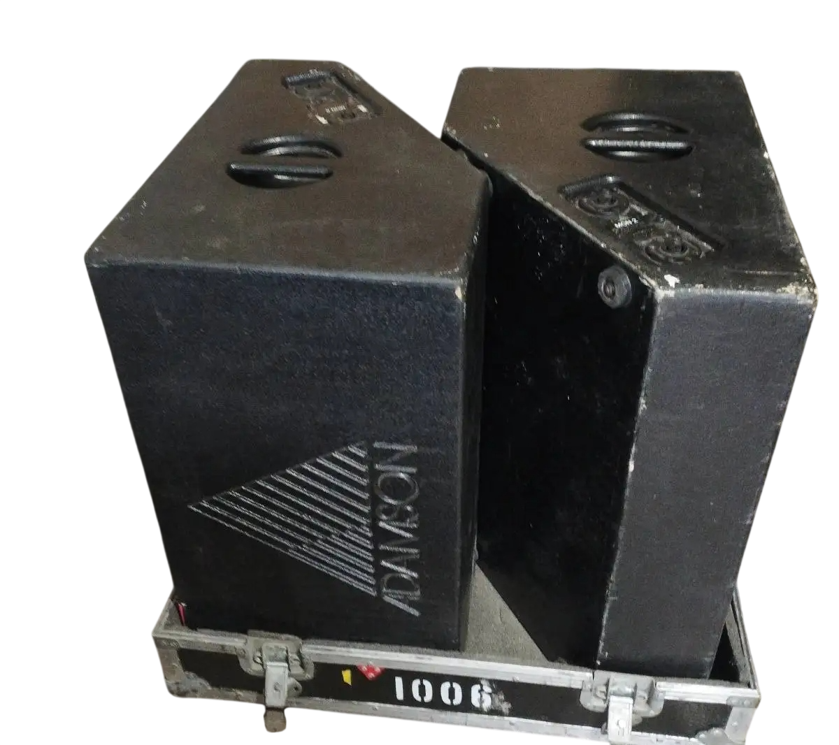 Adamson FM212 dual 12" +2" horn stage monitors with road case