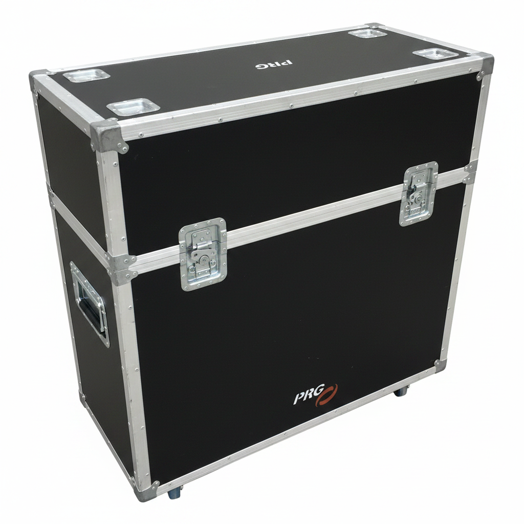Large format moving head light fixture road cases on wheels