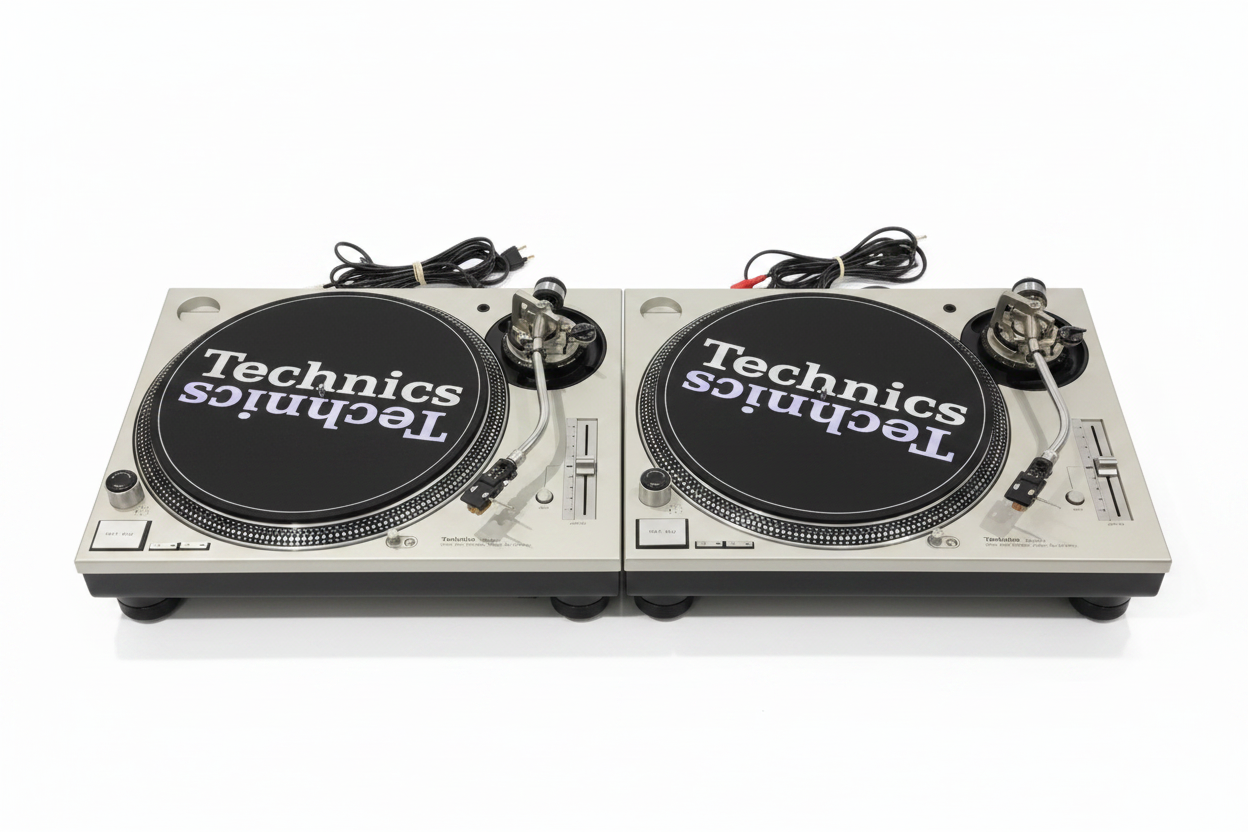 Technics SL-1200MK5 Direct Drive Turntables (Pair) – Silver