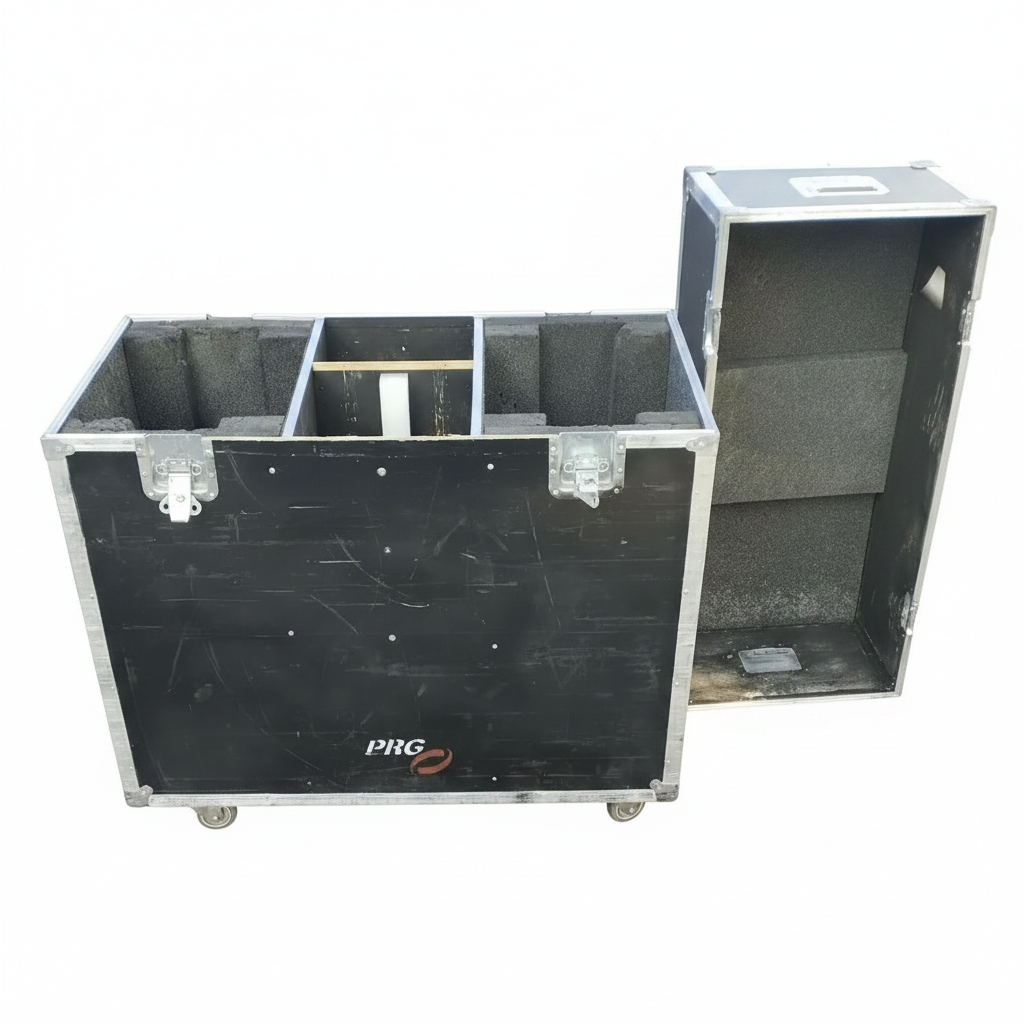Large format moving head light fixture road cases on wheels