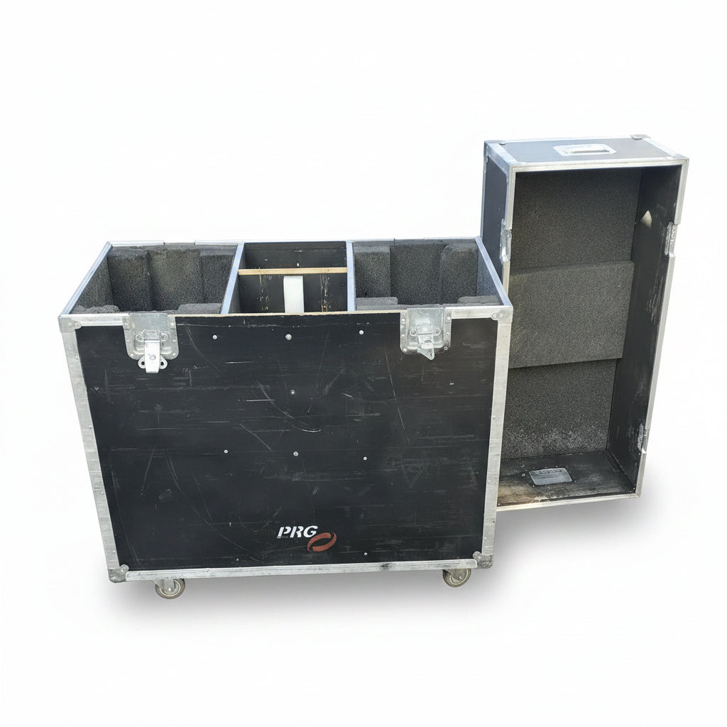 Large format moving head light fixture road cases on wheels