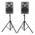 JBL EON15 Powered 15" Speakers with Speaker Stands (Pair)